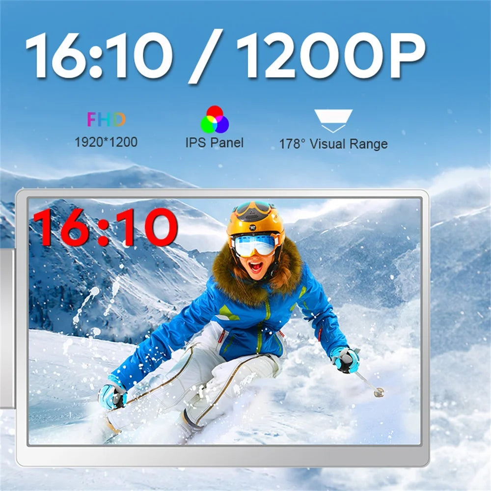 FHD IPS Gaming Series Portable LCD Backlit Monitor High-Definition Dual Triple Screen Extender for Productivity Visture