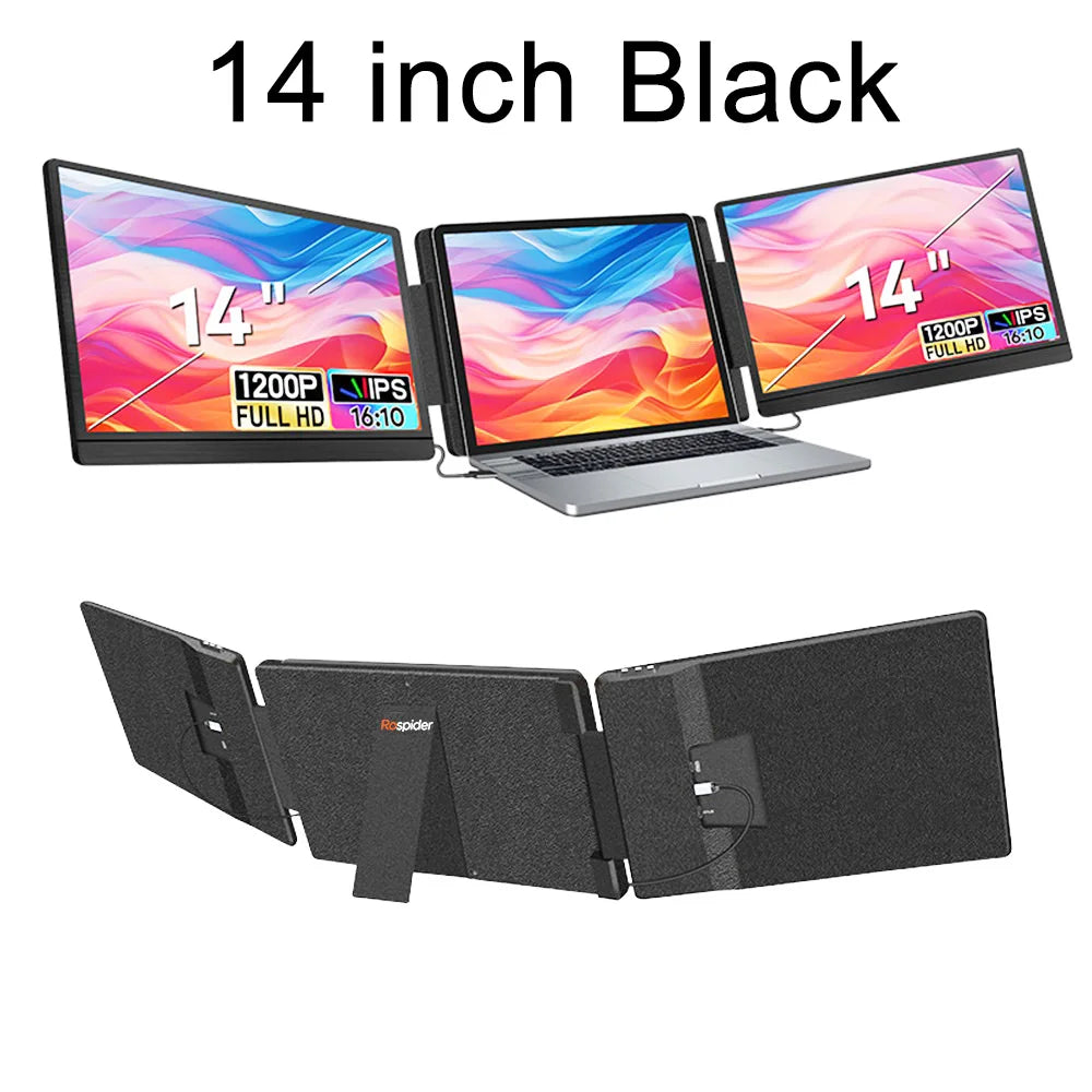 FHD IPS Gaming Series Portable LCD Backlit Monitor High-Definition Dual Triple Screen Extender for Productivity Visture