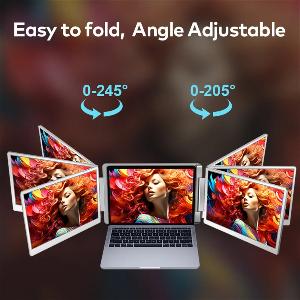 FHD IPS Gaming Series Portable LCD Backlit Monitor High-Definition Dual Triple Screen Extender for Productivity Visture