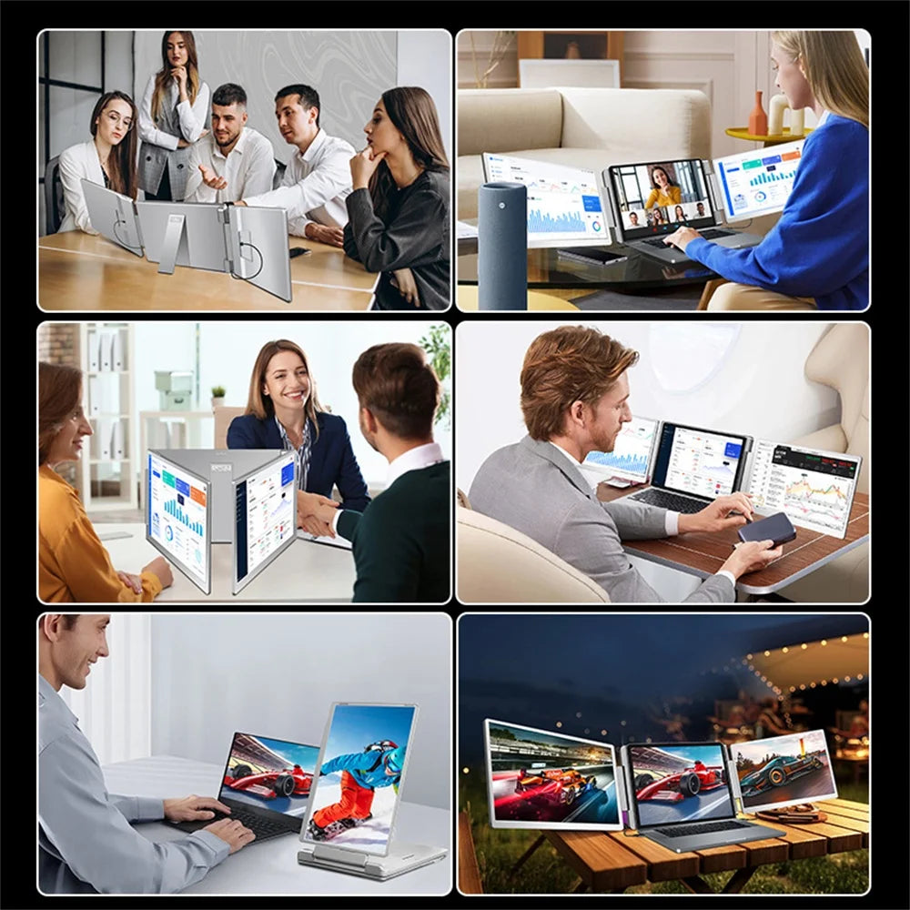 FHD IPS Gaming Series Portable LCD Backlit Monitor High-Definition Dual Triple Screen Extender for Productivity Visture