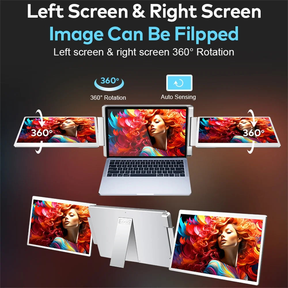 FHD IPS Gaming Series Portable LCD Backlit Monitor High-Definition Dual Triple Screen Extender for Productivity Visture