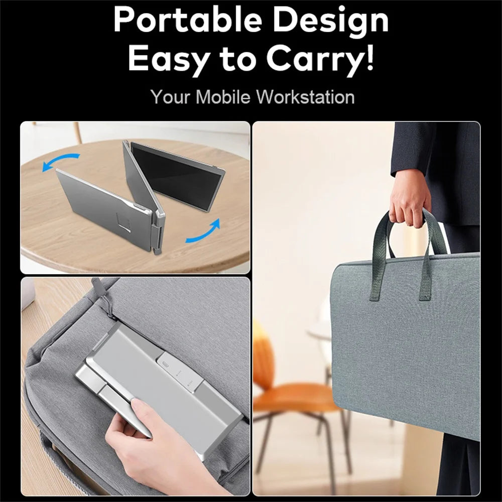 FHD IPS Gaming Series Portable LCD Backlit Monitor High-Definition Dual Triple Screen Extender for Productivity Visture