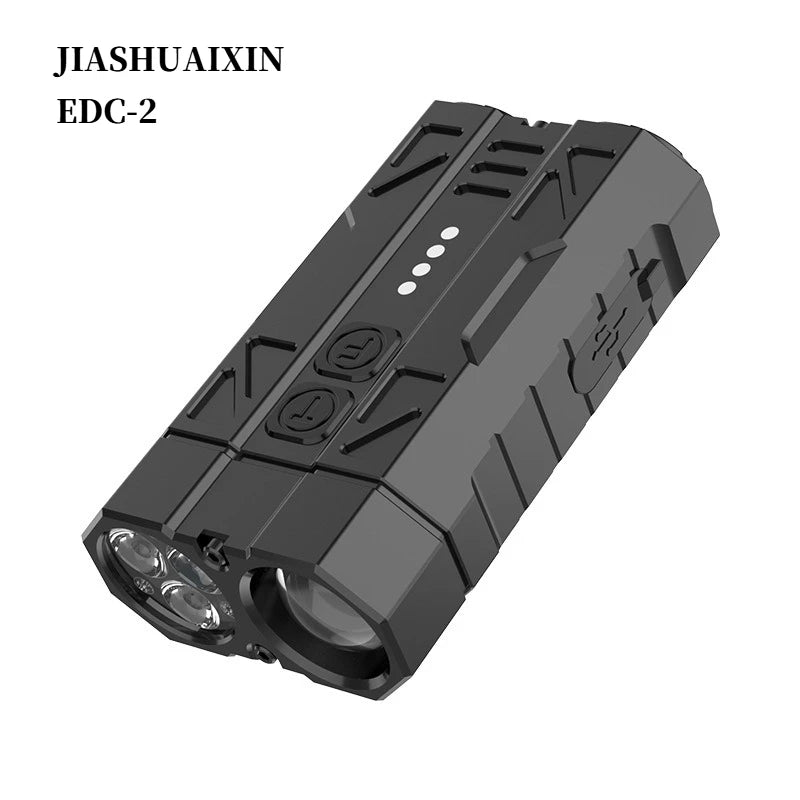 JIASHUAIXIN Aluminum alloy high-performance EDC multi-function flashlight portable dual switch four-bead power display