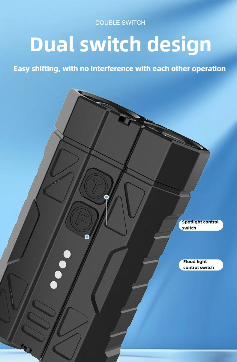 JIASHUAIXIN Aluminum alloy high-performance EDC multi-function flashlight portable dual switch four-bead power display