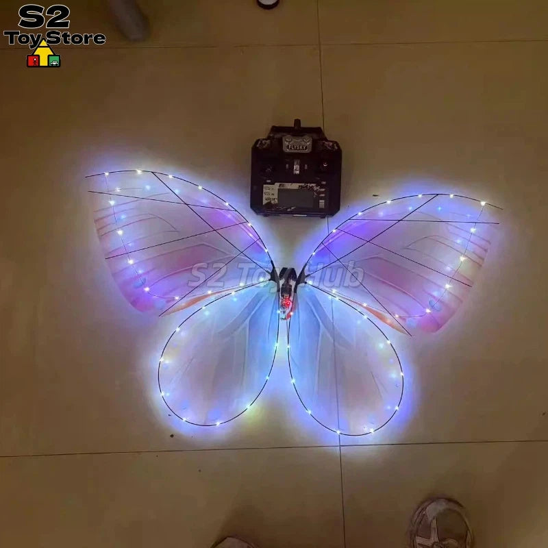 Magical LED RC Butterfly Drone Flying Bionic Insect Toy with Colorful Wings, Perfect for Wedding Proposal Birthday Party Decor