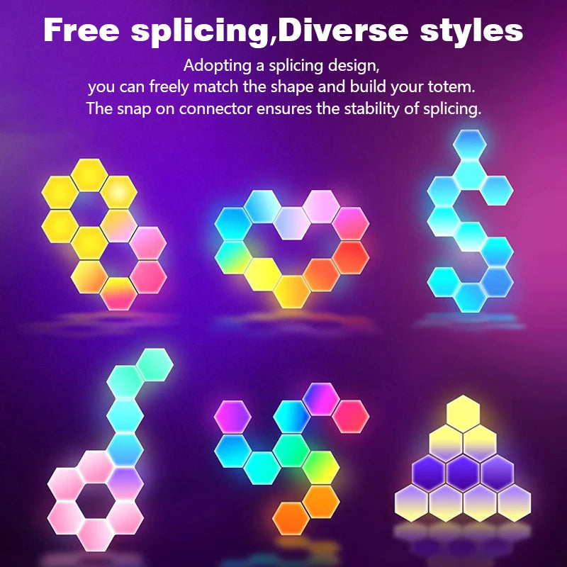 Tuya Smart RGB Quantum Light DIY Decor LED Wall Lamp APP Sound Pickup Game Room Music Rhythm Festival Atmosphere Esports Light