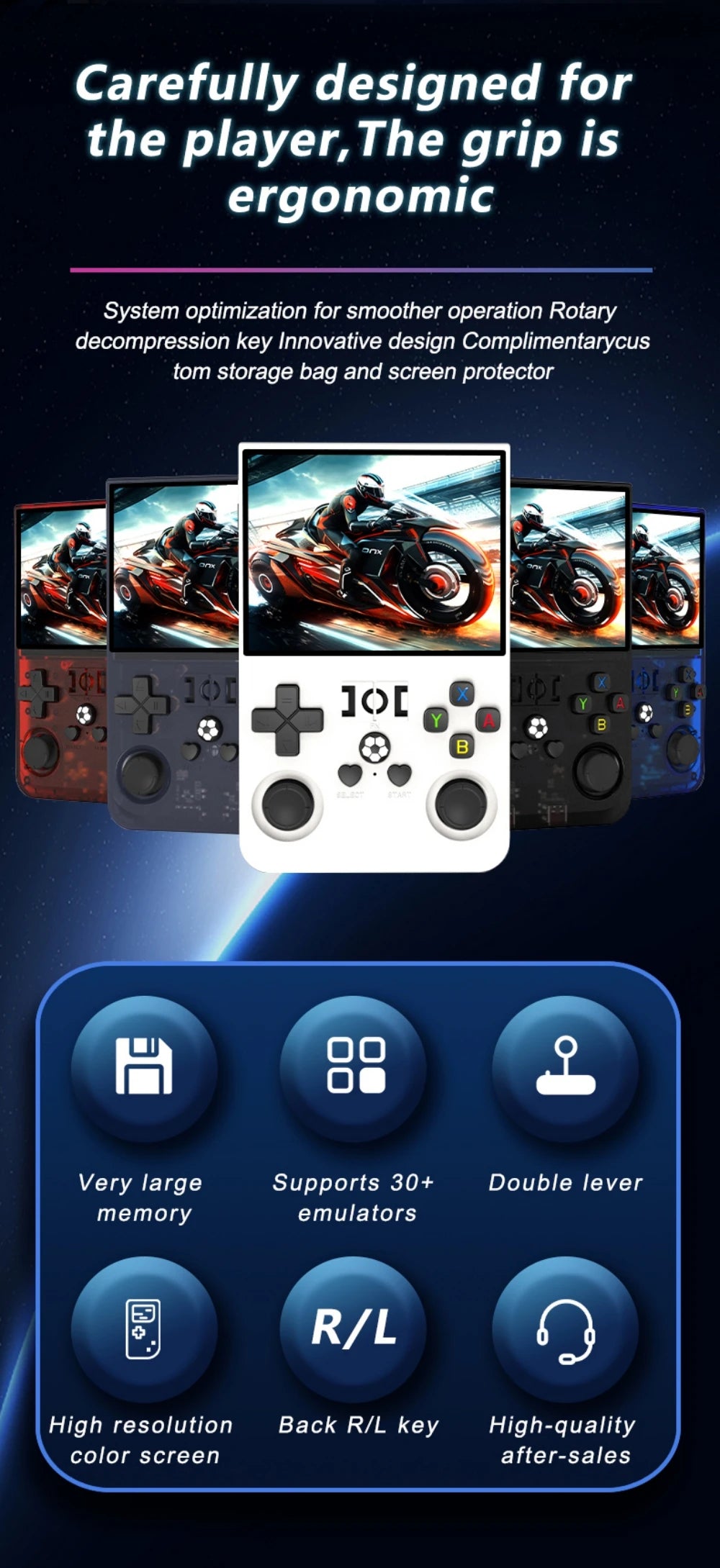 Open Source R36 PRO Retro Handheld Video Game Console Linux System 3.5 Inch IPS Screen Portable Pocket Player 128GB Games R36S