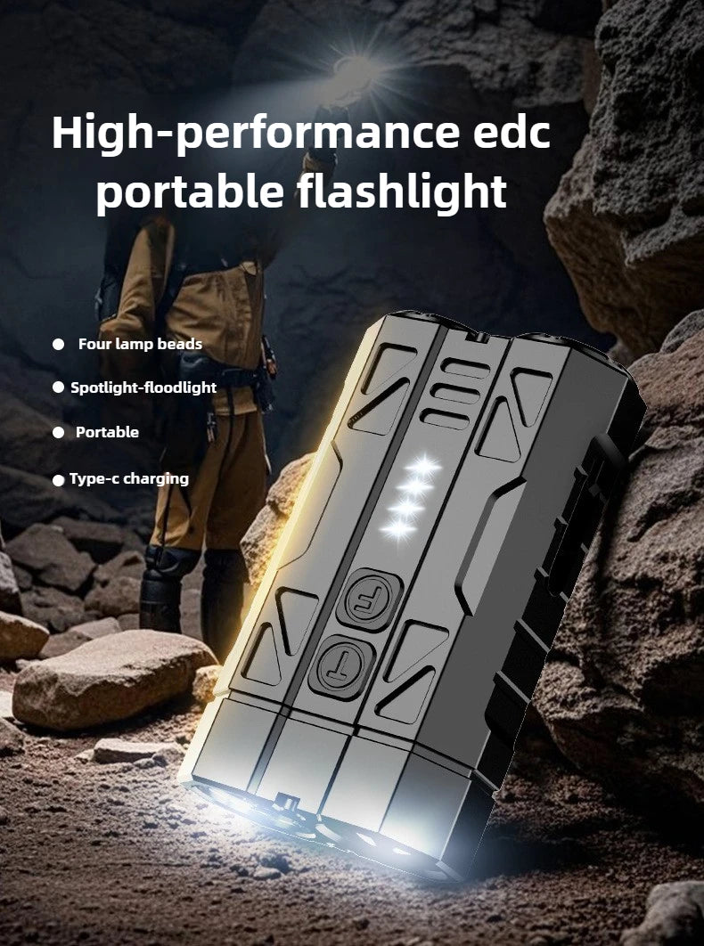 JIASHUAIXIN Aluminum alloy high-performance EDC multi-function flashlight portable dual switch four-bead power display