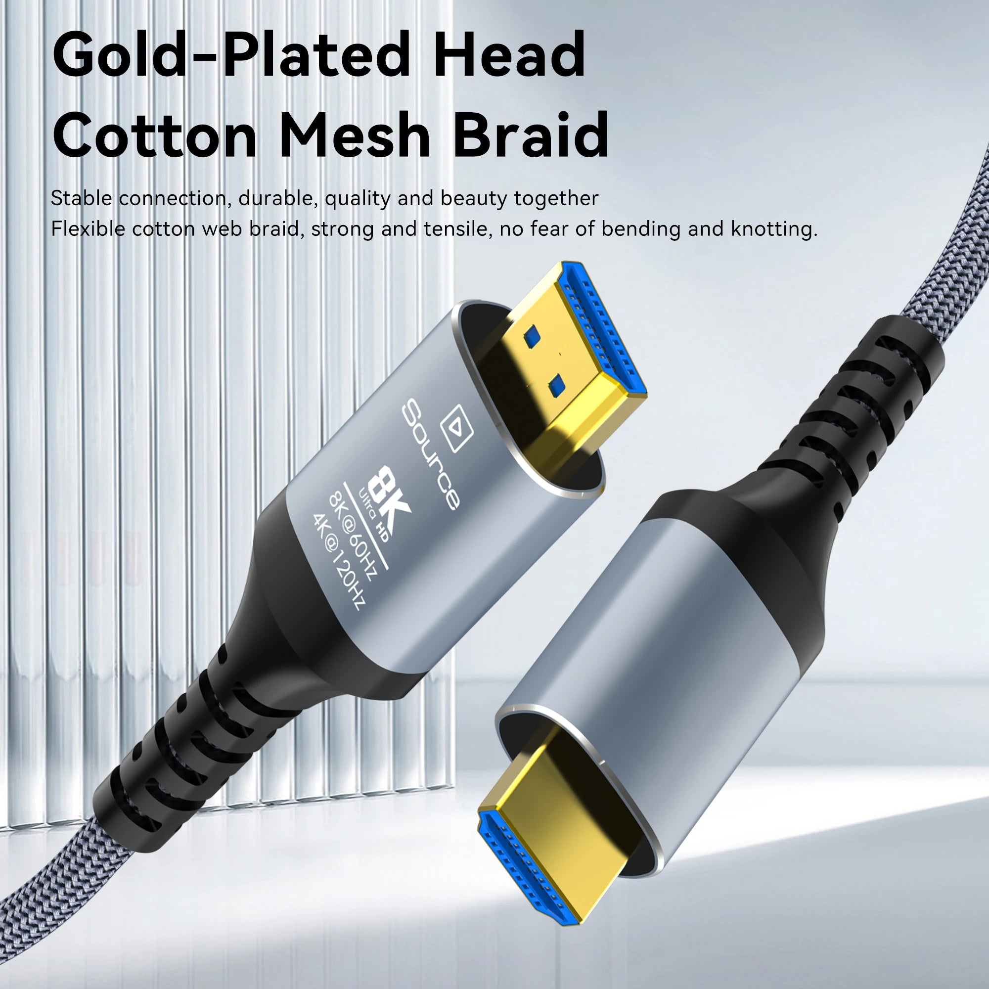 8K HDMI 2.1 Fiber Optic Cable 8K60Hz 4K120Hz HDMI Cable Dynamic HDR/eARC/HDCP 2.3 Compatible with LG Samsung Sony TV/PS5/Blu-ray