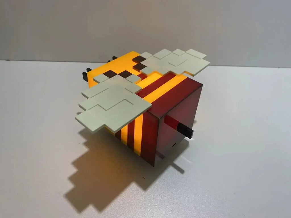 My World LED Toy Creative Bee Night Light MC Model Room Home Atmosphere Luminous Table Lamp Children's Gift