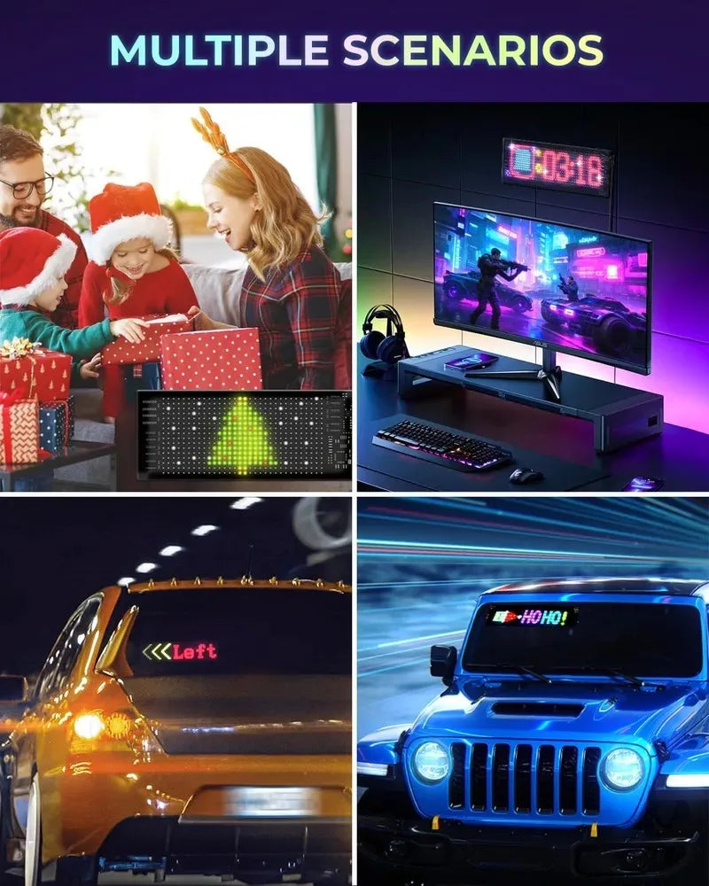 2026 New Car LED Soft Screen APP Bluetooth Control RGB Full Color Rear Window Sticker Display