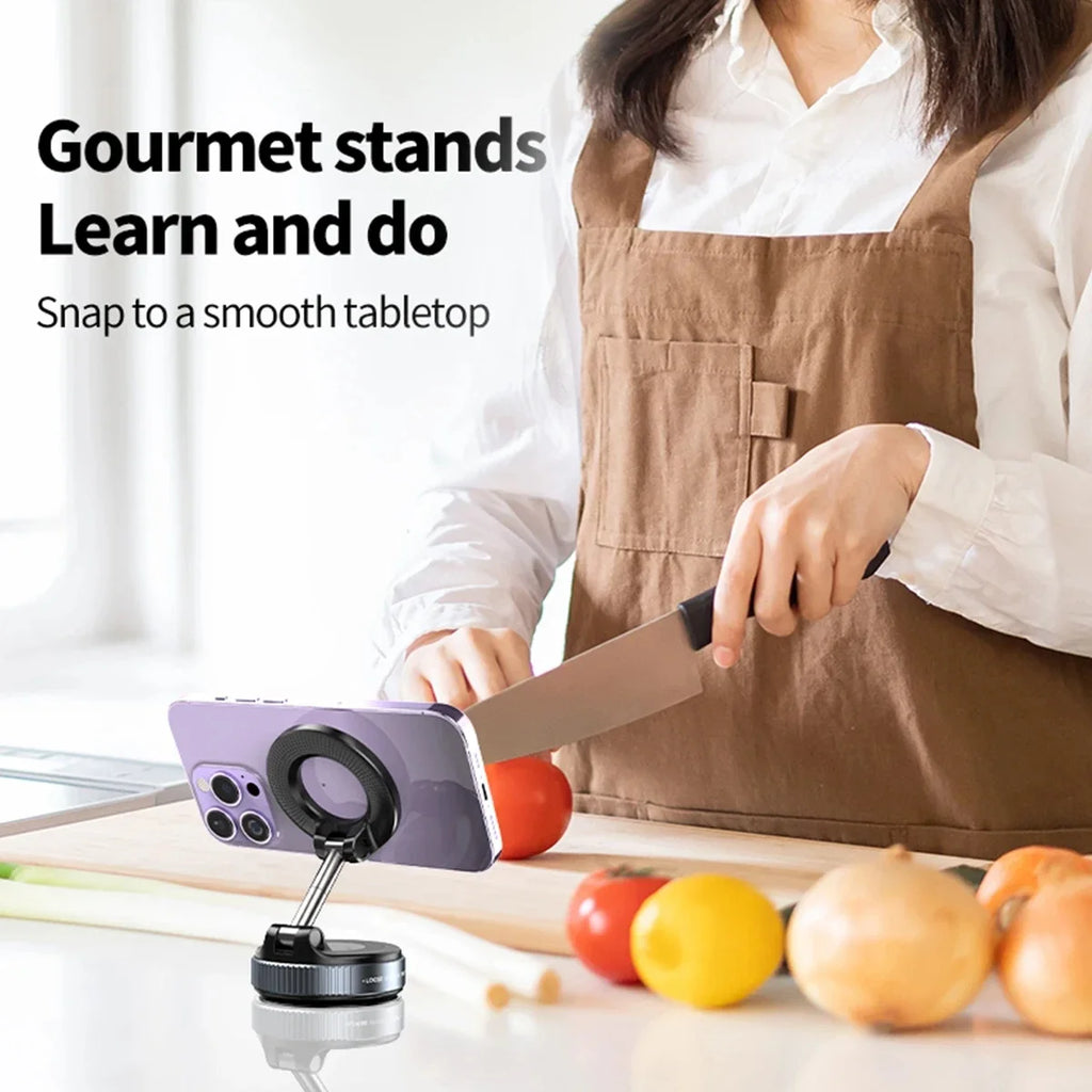 Car Mount Electric Vacuum Magnetic Holder Foldable Strong Suction Stand For Cell Phone For iphone 12 13 14 15 16 Live Streaming