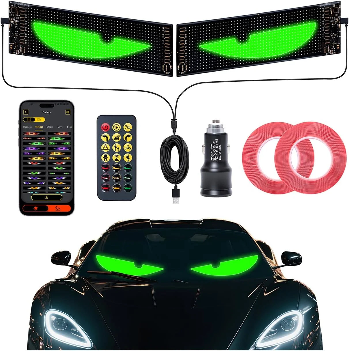 2026 New Car LED Soft Screen APP Bluetooth Control RGB Full Color Rear Window Sticker Display