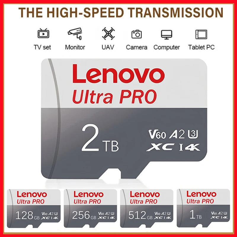 Lenovo A2 2TB 1TB MicroSD Card High Speed Memory Card 512GB 256GB 128GB MicroSD TF Flash Card for Xiaomi Phone Camera table PC