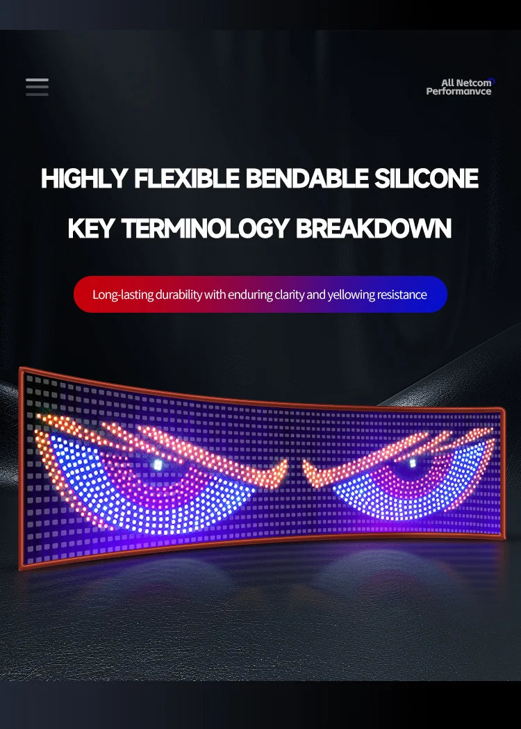 LED Truck Car Devil Eye LED Pixel Panel Light Car windshield Truck Eye For Board Windshield 12V Car Graffiti Scrolling truck lig