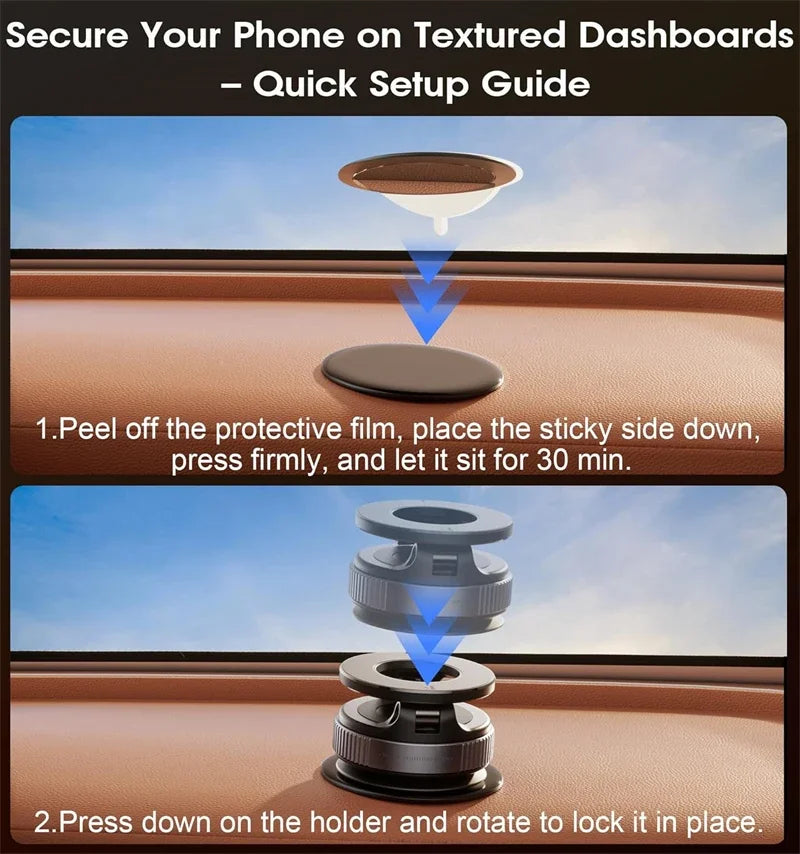 Car Mount Electric Vacuum Magnetic Holder Foldable Strong Suction Stand For Cell Phone For iphone 12 13 14 15 16 Live Streaming