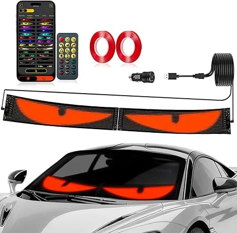 2026 New Car LED Soft Screen APP Bluetooth Control RGB Full Color Rear Window Sticker Display