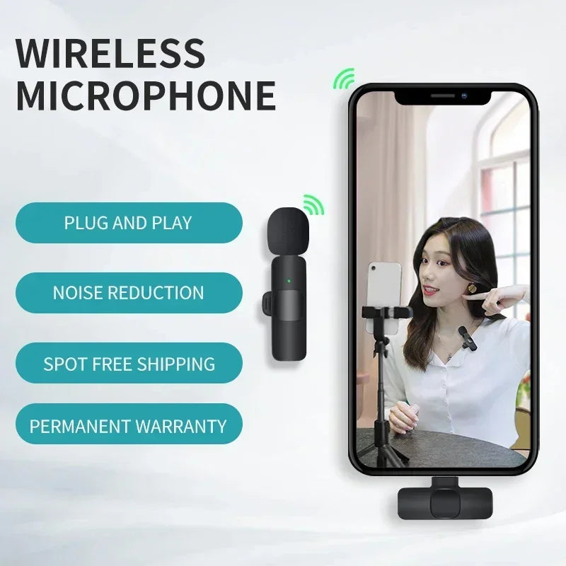 Lenovo Mini Portable Wireless Lavalier Microphone for Live Broadcast Gaming Audio Video Recording iPhone Android