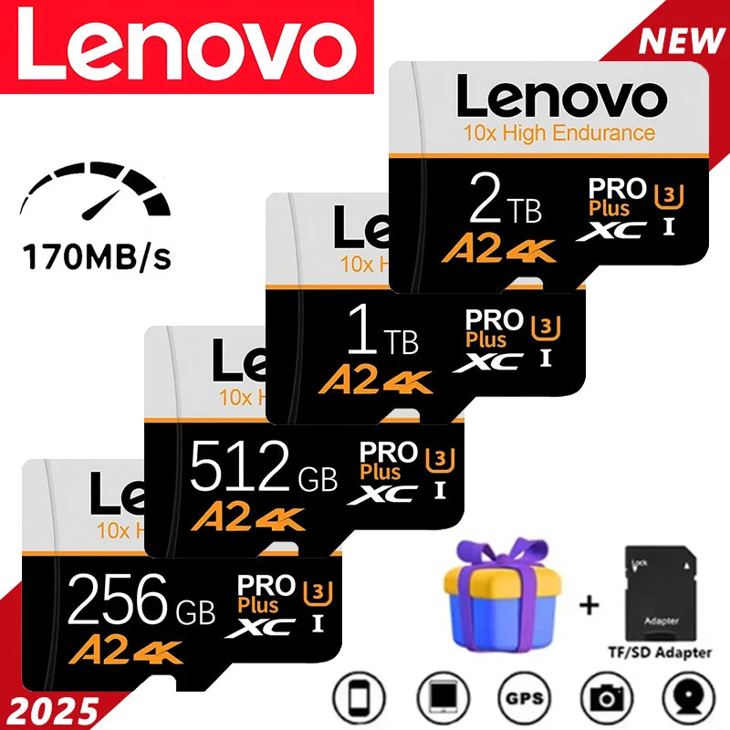 Lenovo High Speed Memory Card 1TB 512GB Micro TF SD Card 128GB 256GB TF Card For Camera Surveillance Devices For Sony For Sony