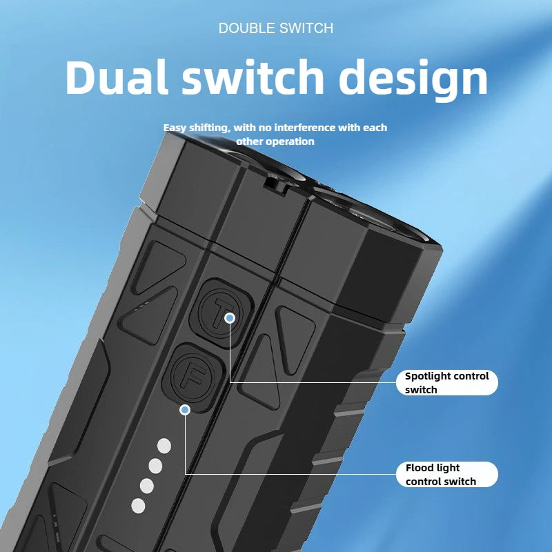 JIASHUAIXIN Aluminum alloy high-performance EDC multi-function flashlight portable dual switch four-bead power display