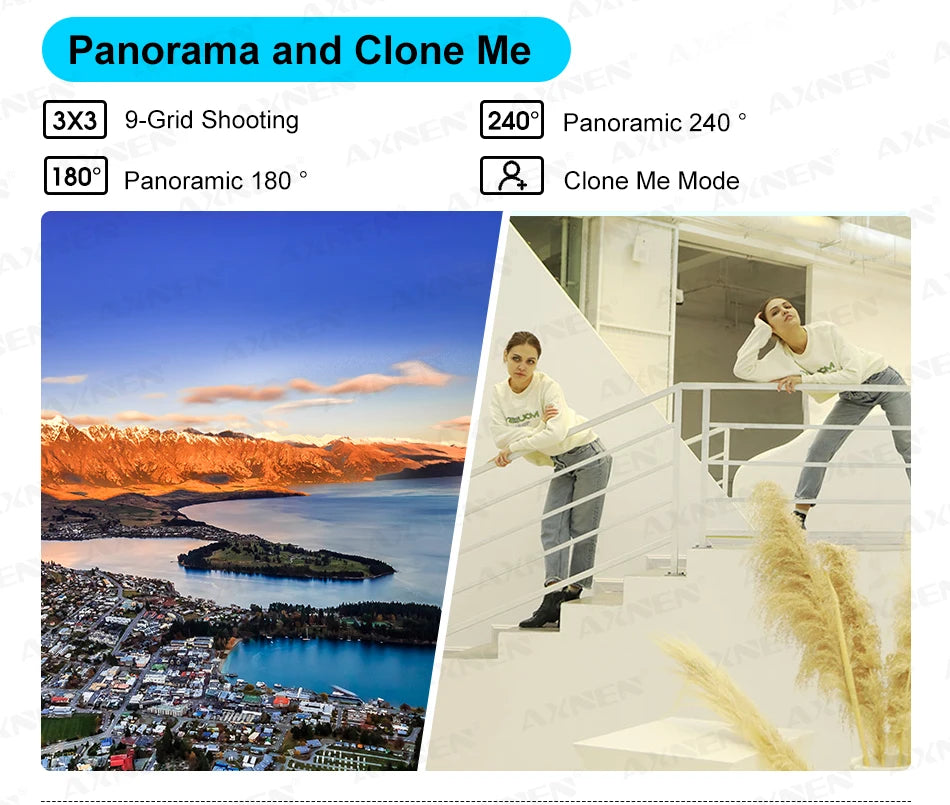 AXNEN M02 Phone Stabilizer 3-Axis Foldable Handheld Gimbal AI Face Tracking for iPhone Android Smartphone, Detachable Remote