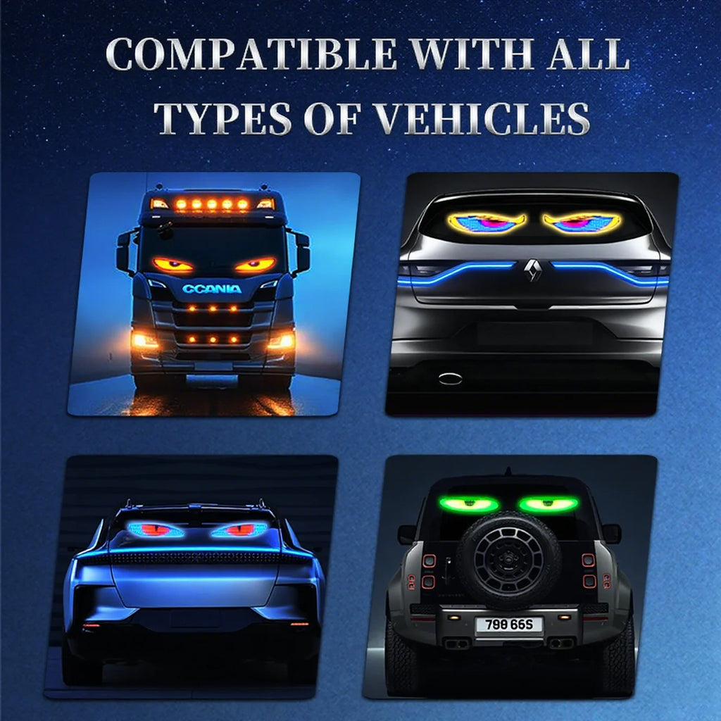 LED Truck Car Devil Eye LED Pixel Panel Light Car windshield Truck Eye For Board Windshield 12V Car Graffiti Scrolling truck lig