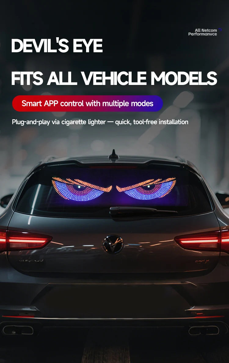 LED Truck Car Devil Eye LED Pixel Panel Light Car windshield Truck Eye For Board Windshield 12V Car Graffiti Scrolling truck lig