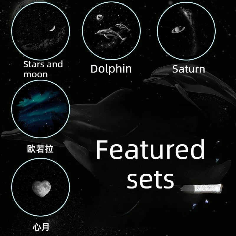 2-in-1 Mini Galaxy Star Projector Night Light with 10 Films Starry Sky Ambient Light for Bedroom Decor Kids Gift