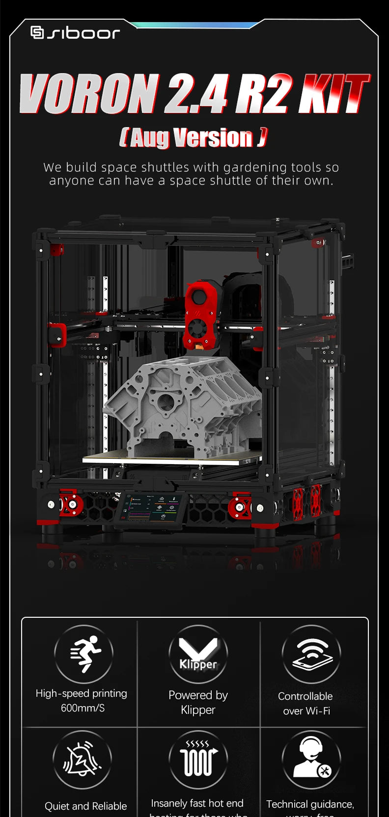 Voron 2.4 3D Printer Kit -SIBOOR V2.4 R2 [Aug,Version] CoreXY with Stealthburner Extruder DIY Impresor DIY 3D Printer Full Kits