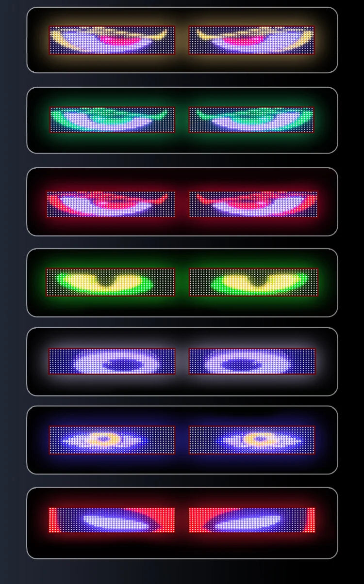 LED Truck Car Devil Eye LED Pixel Panel Light Car windshield Truck Eye For Board Windshield 12V Car Graffiti Scrolling truck lig