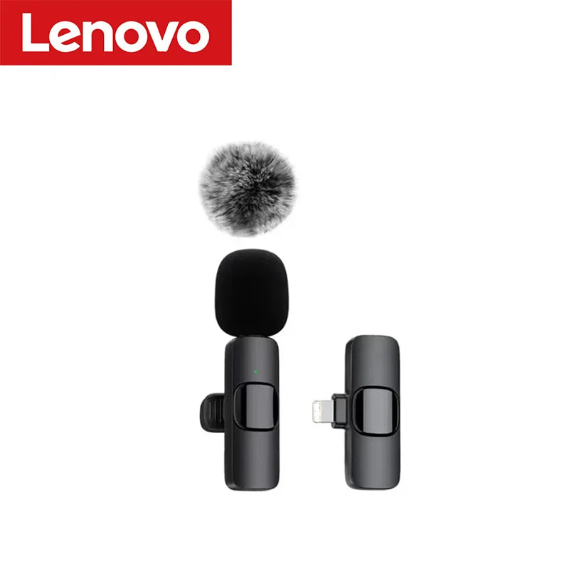 Lenovo Mini Portable Wireless Lavalier Microphone for Live Broadcast Gaming Audio Video Recording iPhone Android