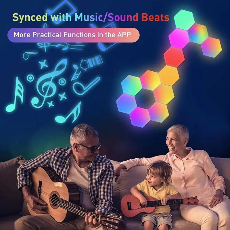 Tuya Smart RGB Quantum Light DIY Decor LED Wall Lamp APP Sound Pickup Game Room Music Rhythm Festival Atmosphere Esports Light