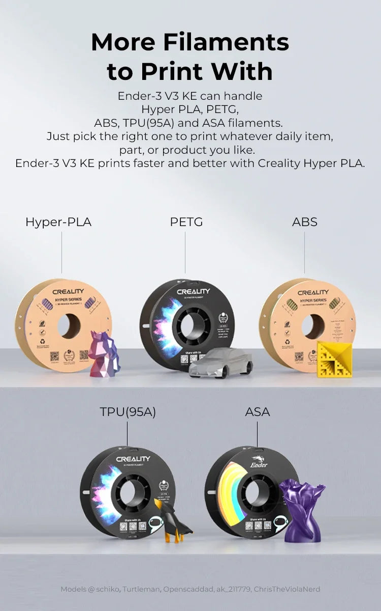 Creality Ender 3 V3 SE/KE 3D Printer 250mm/s-500mm/s Direct Extruder Auto Load Filament CR Touch Silent Auto Leveling Dual Axis
