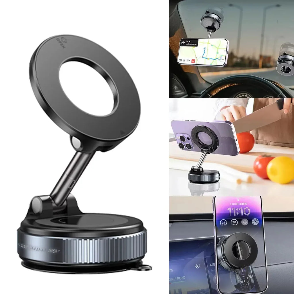 Car Mount Electric Vacuum Magnetic Holder Foldable Strong Suction Stand For Cell Phone For iphone 12 13 14 15 16 Live Streaming