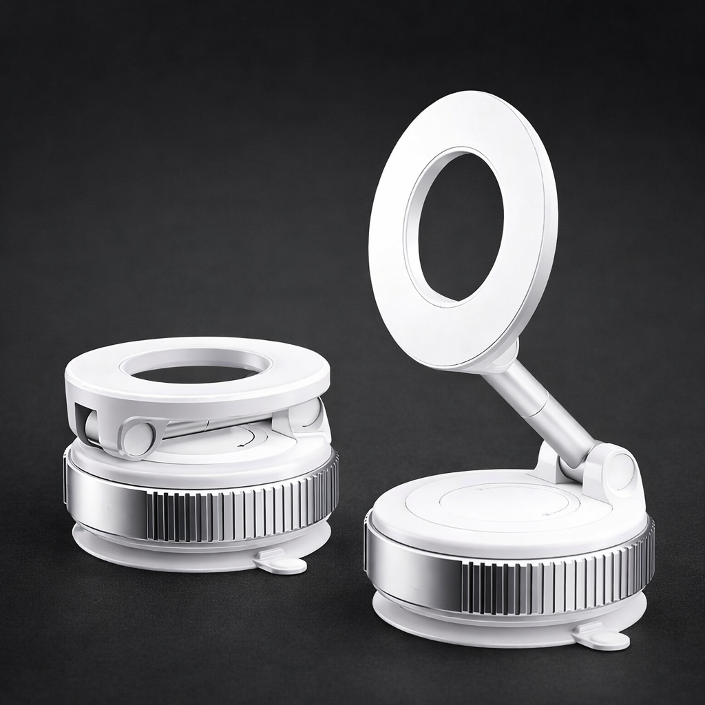 Car Mount Electric Vacuum Magnetic Holder Foldable Strong Suction Stand For Cell Phone For iphone 12 13 14 15 16 Live Streaming